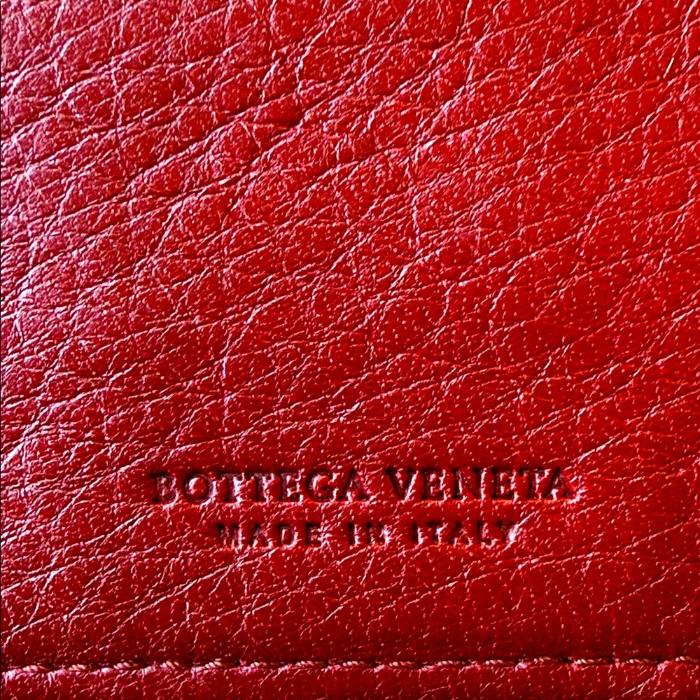 Bottega Veneta Vibrant Red Leather Bi Fold